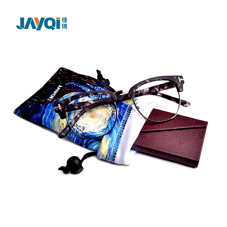 Jiaqi Digital Customize Soft Cloth Glasses Bag, Glasses Lens Pouch Optical Packing Bag