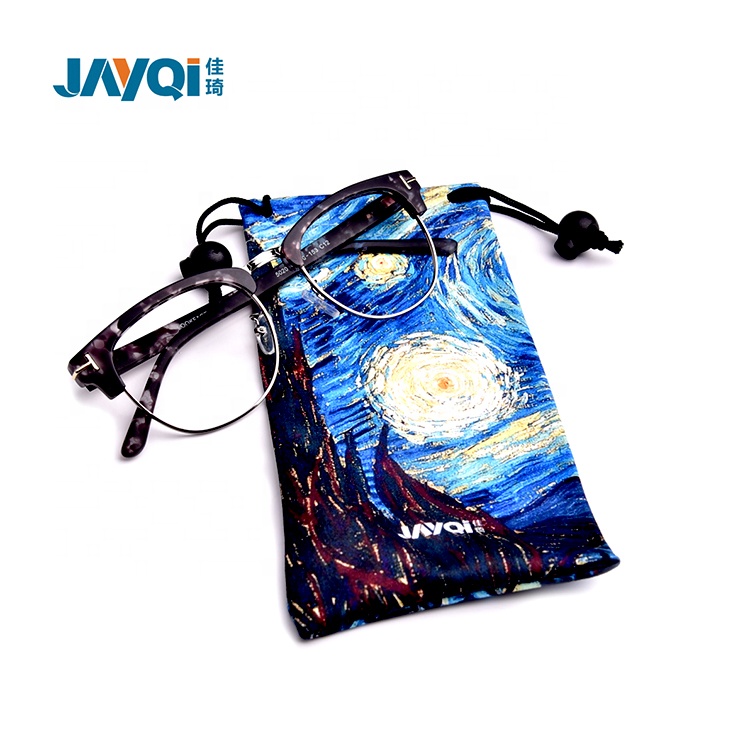 Jiaqi Digital Customize Soft Cloth Glasses Bag, Glasses Lens Pouch Optical Packing Bag