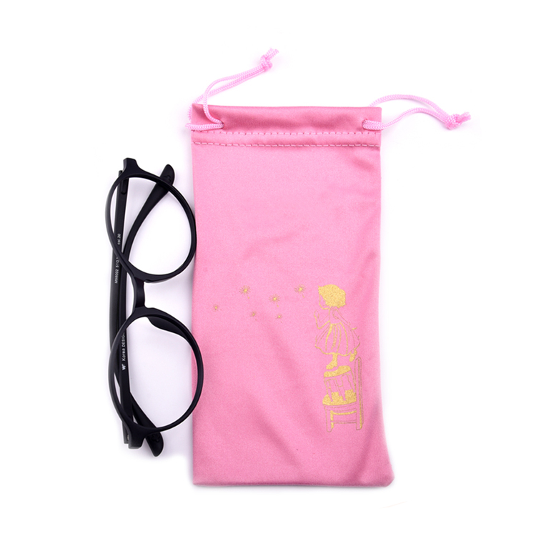 Custom Pink Simple Sunglass Pouch With Logo