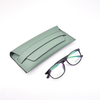 Customized Logo Printed Leather Eyeglass Case Triangle