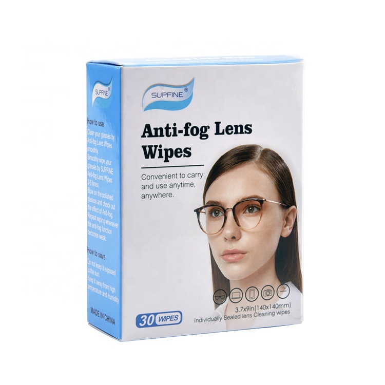 Factory Wholesale Anti Fog Eyeglass Wet Wipe Lens
