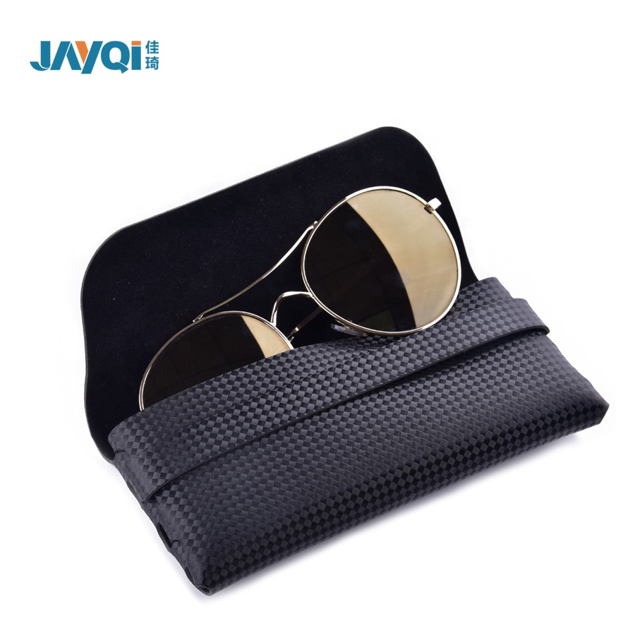 High Quality Black Sun Glasses Leather Bag Glasses Bag