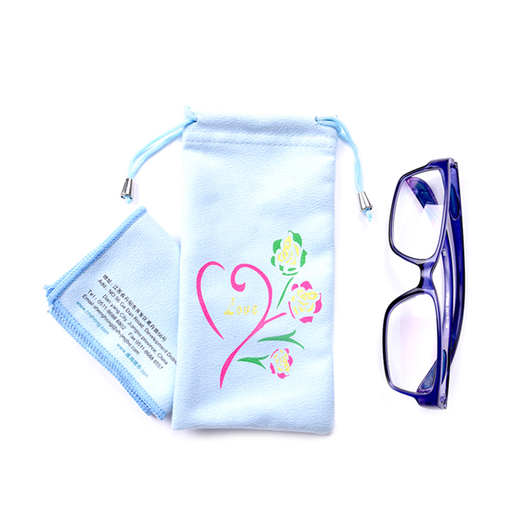 Wholesale Customized Microfiber Sunglasses Eyeglasses Pouch with Printing Logo