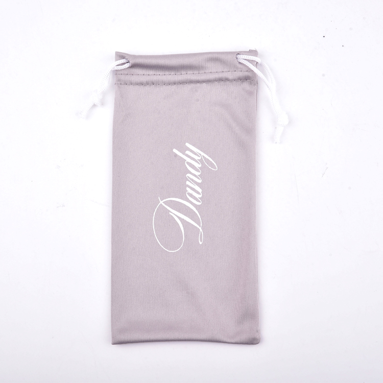 Custom Printed Microfiber Gray Sunglass Pouch Microfiber bag